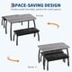 thumbnail image 4 of 3 - piece dining mesa set para 4, comes con 2 forrado benches, space - saving de madera kitchen mesa para small dining room, apartment o home in gris, 4 of 9
