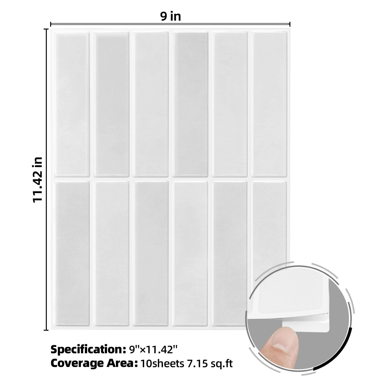 Peel And Stick Backsplash 10-sheets Of 11.42'' X 9'' Self-adhesive 3d Wall Tile For Kitchen  Bathroom