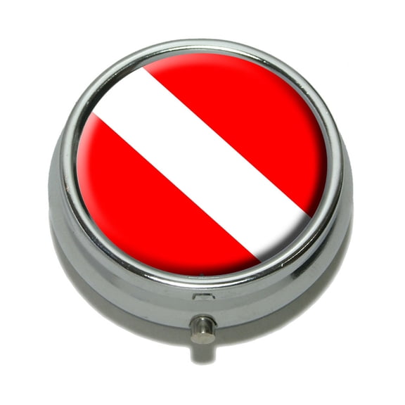 Scuba Diver Flag - Diving Pill Box