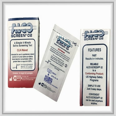 (5 pack) Alco Screen 02 DOT APPROVED Saliva Alcohol Test