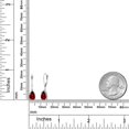 thumbnail image 6 of Gem Stone King 14K White Gold Blazing Red Topaz Earrings for Women | 2.00 Cttw | Gemstone November Birthstone | Pear Shape 8X5MM, 6 of 6