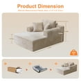 thumbnail image 3 of Kelyda 61" Oversized Chaise Lounge Chair Indoor, Modern Boneless Cloud Faux Fur Couch Sofa Bed Sleeper Couch Beige, 3 of 9