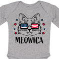 thumbnail image 4 of Inktastic 4th of July Meowica Cat in Flag Sunglasses Boys or Girls Long Sleeve Baby Bodysuit, 4 of 5
