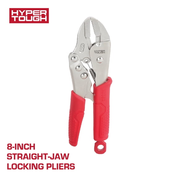 Hyper Tough 8 in Straight Jaw Locking Pliers with Triggerless Release, Model 44328