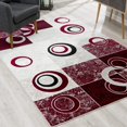 thumbnail image 1 of homeroots home decor 393868 2’ x 10’ Red and White Inverse Circles Runner Rug, 1 of 1