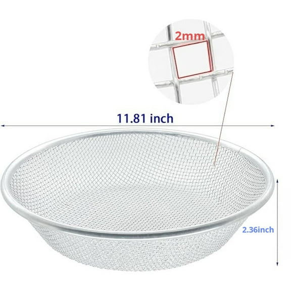Galvanized Iron Soil Sifter for Gardening with 3 Mesh Sizes 2mm 6mm 10mm Fits 5 Gallon Buckets Includes Gloves Silvery