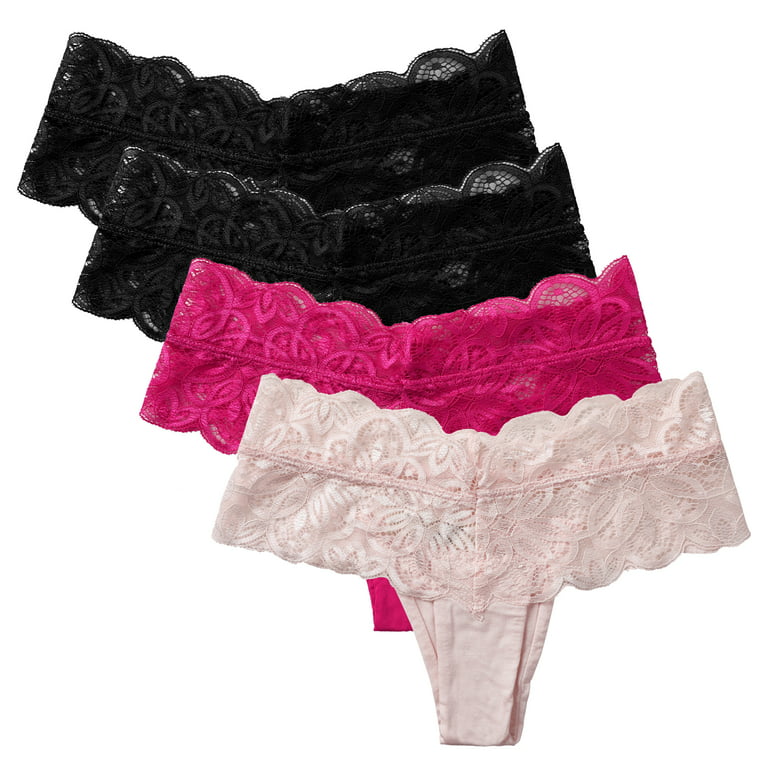 Charmo Womens Lace Thongs Underwear Pack of 4