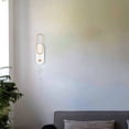thumbnail image 2 of Claxy White and Gold LED Wall Sconce with Pull Chain Switch, 2 of 8