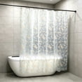 thumbnail image 5 of Sahpxhe Shower Curtain Floral Print Waterproof Eva Shower Curtain Liner,Lightweight Bathroom Bathtub Partition with Reinforced Holes and Hooks,70.9X31.5in,Multicolor-B, 5 of 7