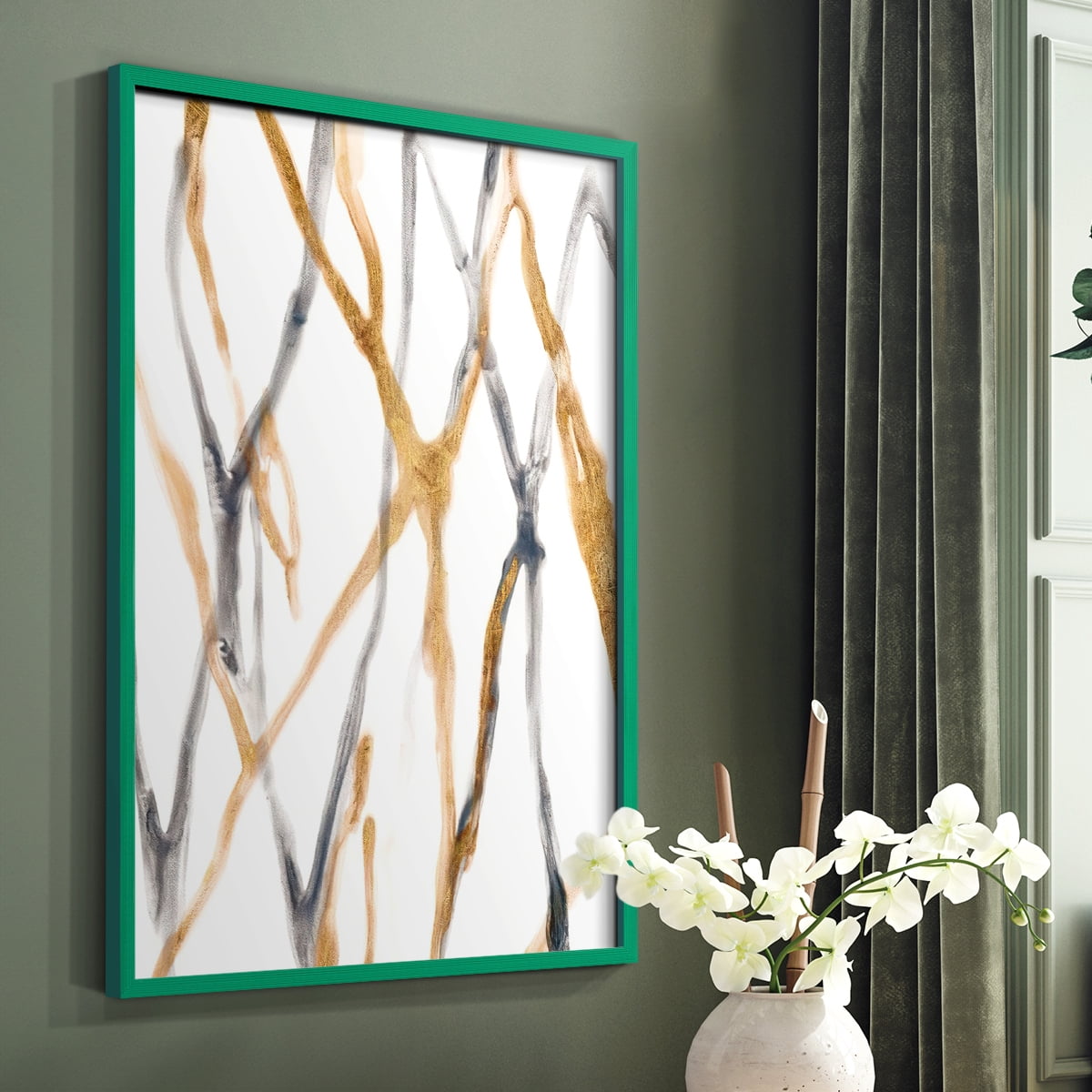 Runnel IX in Green Solid Wood 8 x 10 Framed Print