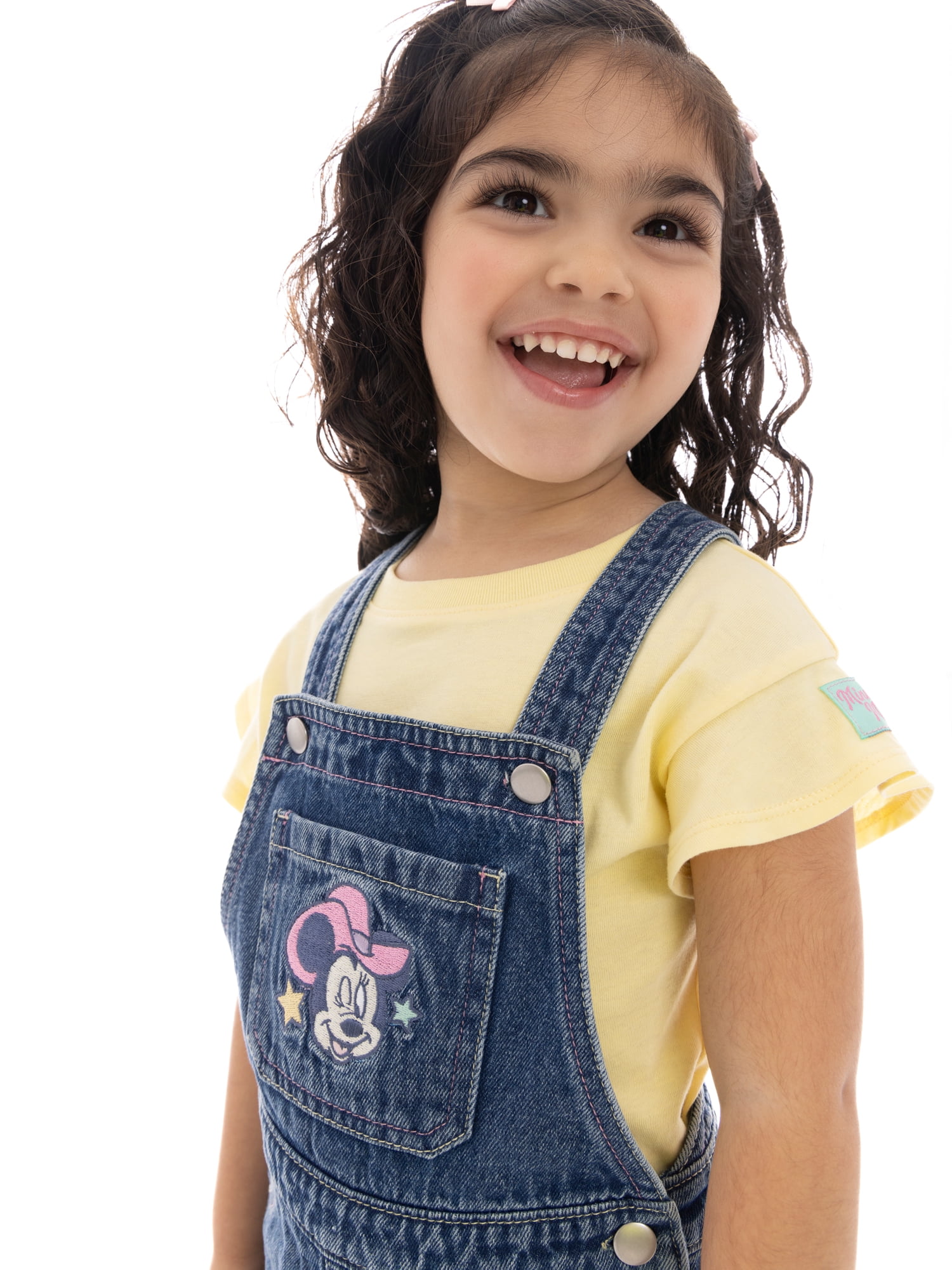 Minnie Mouse Toddler Girl Western Denim Shortall and Flutter Sleeve Tee Set, 2-Piece, Sizes 12M-5T
