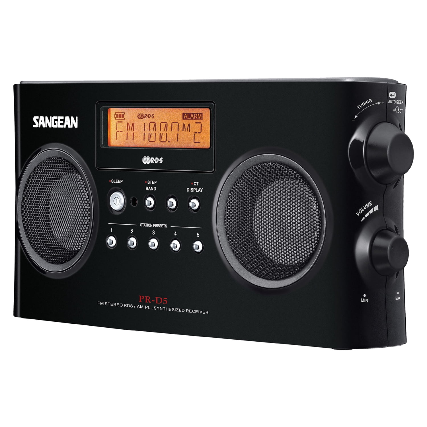 Sangean FM-Stereo/AM Portable Digital-Tuning Radio (Black), PR-D5 BKPT