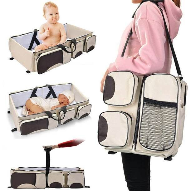 3 in 1 Infant Sleeper Baby Bed Diaper Bag, Snuggle Nest with Multi-pockets  Portable Infant Travel Bassinet Nappy Changing Station-Diaper Tote Bags  with Large Convertible Capacity for outdoor (Beige) - Walmart.com