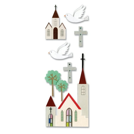 Jolees A Touch Of Jolees Dimensional Stickers, Church Multi-Colored