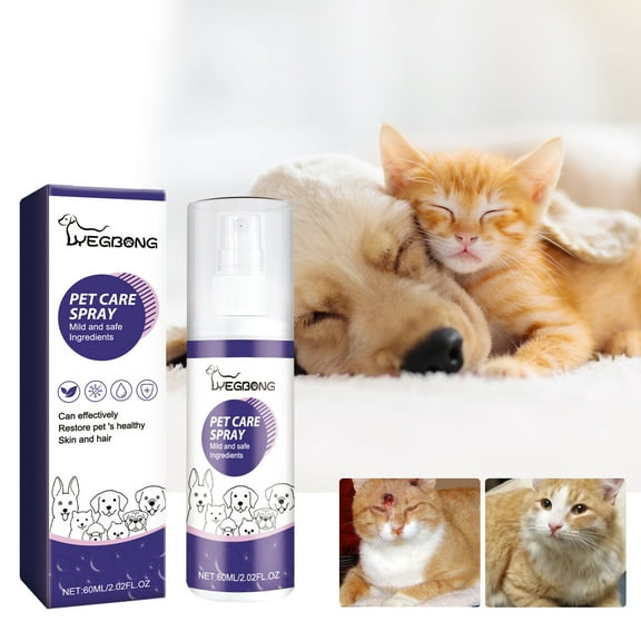 Pet Skin Relief Spray, Qiopertar Under $5 Pet Spray For Dogs Cats Pet Spray For Itchy Irritated Skin AllergyRashes - Lick Safe And Spray For All Animals 60ml