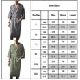 thumbnail image 3 of Men Bath Robe Cotton Linen Nightwear 3/4 Sleeve Sleepwear Bathrobe Dressing Gown3XL, 3 of 3