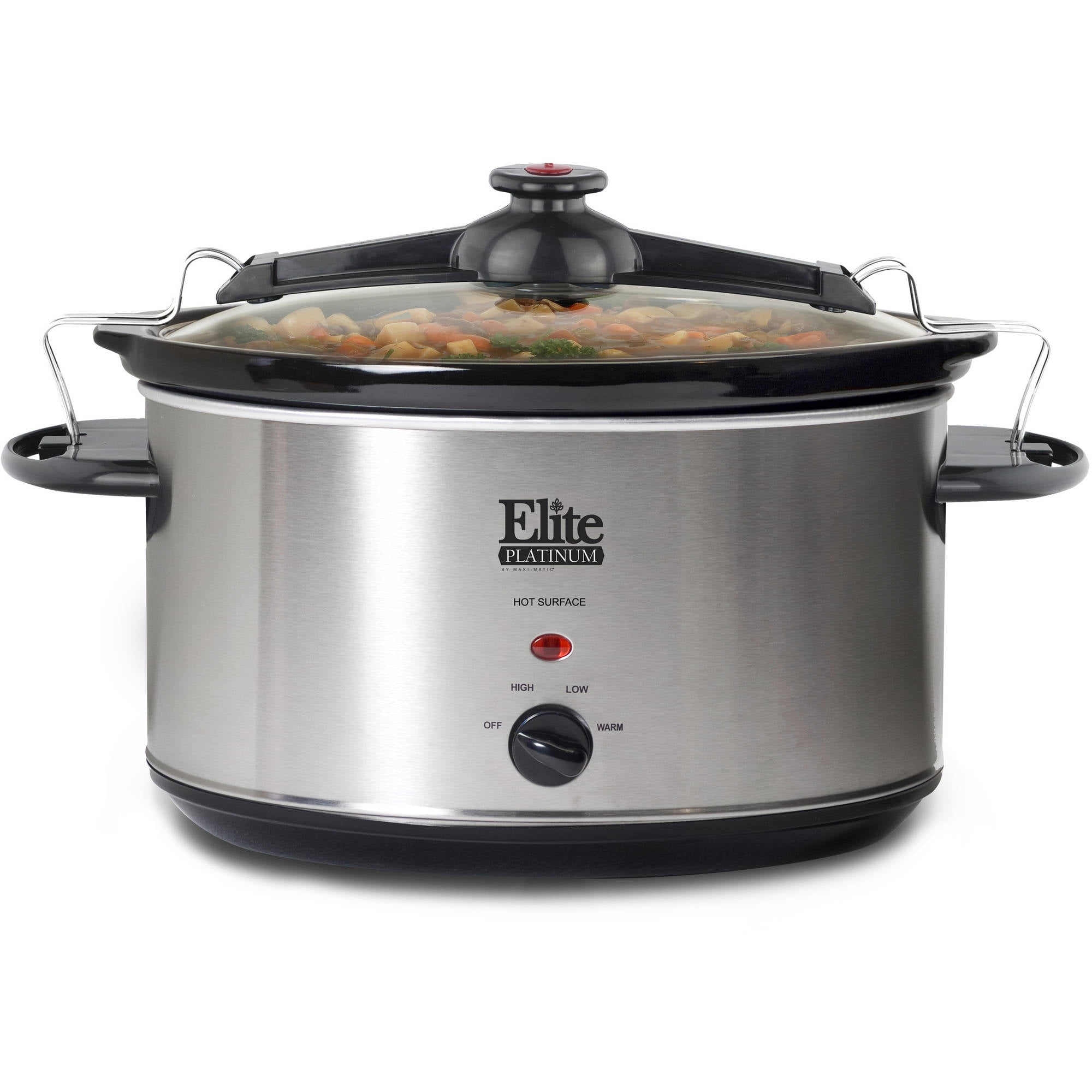 Elite Platinum 8.5 Qt Stainless Steel Slow Cooker with Locking Lid, MST