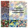 thumbnail image 3 of 80g/2.82oz(110pcs) 1cm Square Colored Glass Mirror Mosaic Tiles Art Glass Crafts Materials DIY Bulk Mica Decoration, 3 of 5