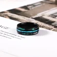 thumbnail image 2 of PAMTIER Shell Inlay Rings for Men Black Stainless Steel Band Unique Personality Statement Jewelry Size 11, 2 of 4
