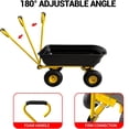 thumbnail image 2 of Garden Dump Cart, 600 LBS Heavy Duty Utility Wagon for Soil, with Quick Release & 10" Flat-Free All-Terrain Wheels, 2 of 6