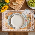 thumbnail image 2 of Vintage Ethnic Placemats for Dinning Table Set of 4, Boho Tribes Modern Orange Middle Century Burlap Kitchen Place Mats Waterproof Cloth Table Mats, Indoor Outdoor Placemats Easy Clean Dinner Decor, 2 of 8