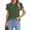 Army Green, variant on Crewneck Pleated Flutter Sleeve Top, Women's Casual Short Sleeve Blouse, Fashion Tiered Ruffle Cap Shirt, Summer Loose Fit Tunic, Lightweight Solid Color Pullover