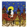 thumbnail image 3 of Ambesonne Romance Shower Curtain, 2 Lover Cats with Sky, 69"Wx84"L, Multicolor, 3 of 5