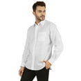 thumbnail image 4 of Bestman Solid Shirt For Mens Long Sleeves With Cuff Patch Pocket Shirt Cotton Office Wear, 4 of 7