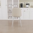 thumbnail image 5 of Tcbosik Set of 4 Modern Dining Chairs, Armless Kitchen Chairs, Linen Fabric Accent Chairs with Metal Legs for Home Office, Beige, 5 of 8