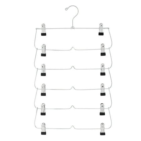 Mainstays 6-Tier Pant & Skirt Hanger, Heavy Duty Chrome Metal, Space Saving, 1 Count