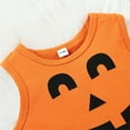 thumbnail image 6 of GZEFJRQM Toddler Girl Pumpkin Outfit Halloween Baby Girl Onesies 0-3 Months Day Baby Girls Cute Romper Dress Sleeveless O Neck Pumpkin Printed Tulle Jumpsuit Baby Clothes for Girls 3-6 Months, 6 of 9