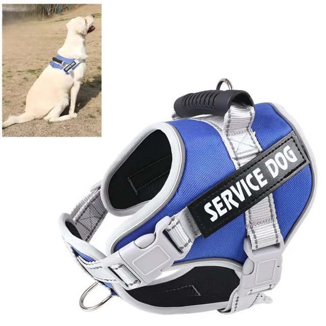 Pet Harness,chest strap dog, No Pull Leash for Small and Large Dogs, Rubber Handle, dog harness with Vest reflective Custom ID ShopWise Round