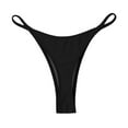 thumbnail image 3 of HOWPAY Bikini Bottoms Women Moderate Coverage High Cut Basic Swim Briefs Mid Waisted Tummy Control Solid Color Beach Pool Bathing Suit Bottoms Black L, 3 of 6