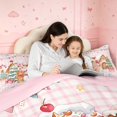 thumbnail image 4 of Manfei Festive Gingerbread Men Full Size Comforter Sets,Christmas Tree Snowman Bedding Comforter Set,Pink Green,Pink Reversible,3 Pieces,1 Comforter and 2 Pillowcases, 4 of 7
