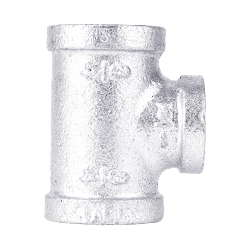 Everflow Supplies GMRT0380 3/8 x 1/8 Galvanized Malleable Reducing Tee with Female Threaded Fitting 