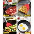 thumbnail image 4 of Bundlepro 2 Pack Silicone Slotted Spatula Set, Non Stick Home Kitchen Turner Set, Black + Red, 4 of 6