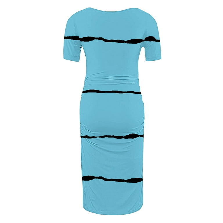 slim fit dress slacks Ribbed Scoop Neck Short Sleeve Fitted Maternity Dress Oatmeal / Large