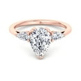 thumbnail image 2 of Katrina- Moissanite Pear Shape Lab Diamond Engagement Ring With Pear Sidestones, 2 of 4