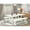 Linen White, variant on East West Furniture V2-026 3 Pc Table Set - 1 Linen White Wood Dining Table and 2 Mid Century Modern Bench - Stable and Durable Construction - Linen White Finish