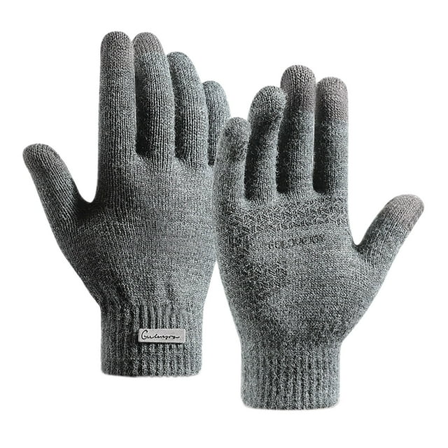 Gloves for Men Men's Winter Knitting Warm Plush Riding Wool Gloves
