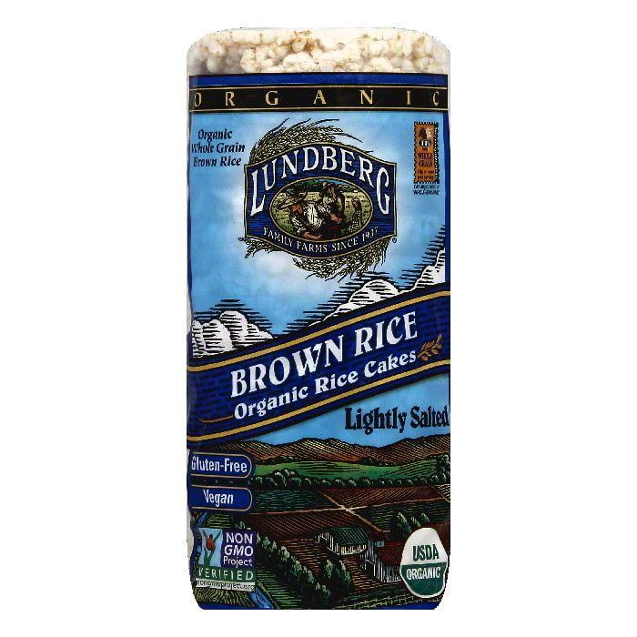 Lundberg Gluten Free Rice Cakes Organic Low Salt Brown, 8
