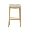 thumbnail image 2 of Linon Cessford 32" Backless Indoor Bar Stool, Rustic Brown with Striped Linen Fabric, Includes 1 Stool, 2 of 12
