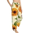 thumbnail image 2 of Daiia Sunflowers And Butterflies Women's Sleep Pant with Pockets and Drawstring,Pajama Pants-Small, 2 of 9