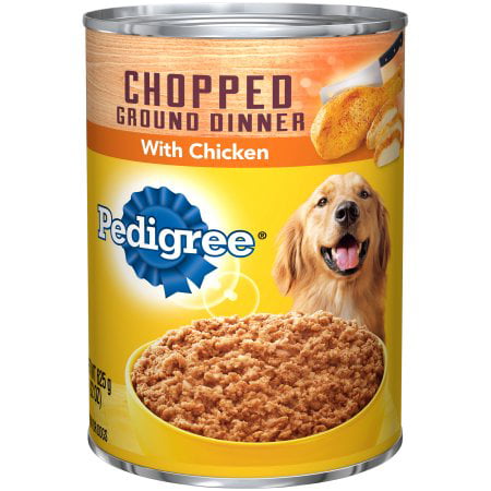 (12 Pack) PEDIGREE Chopped Ground Dinner With Chicken Adult Canned Wet Dog Food, 22 oz. (Best Canned Dog Food)