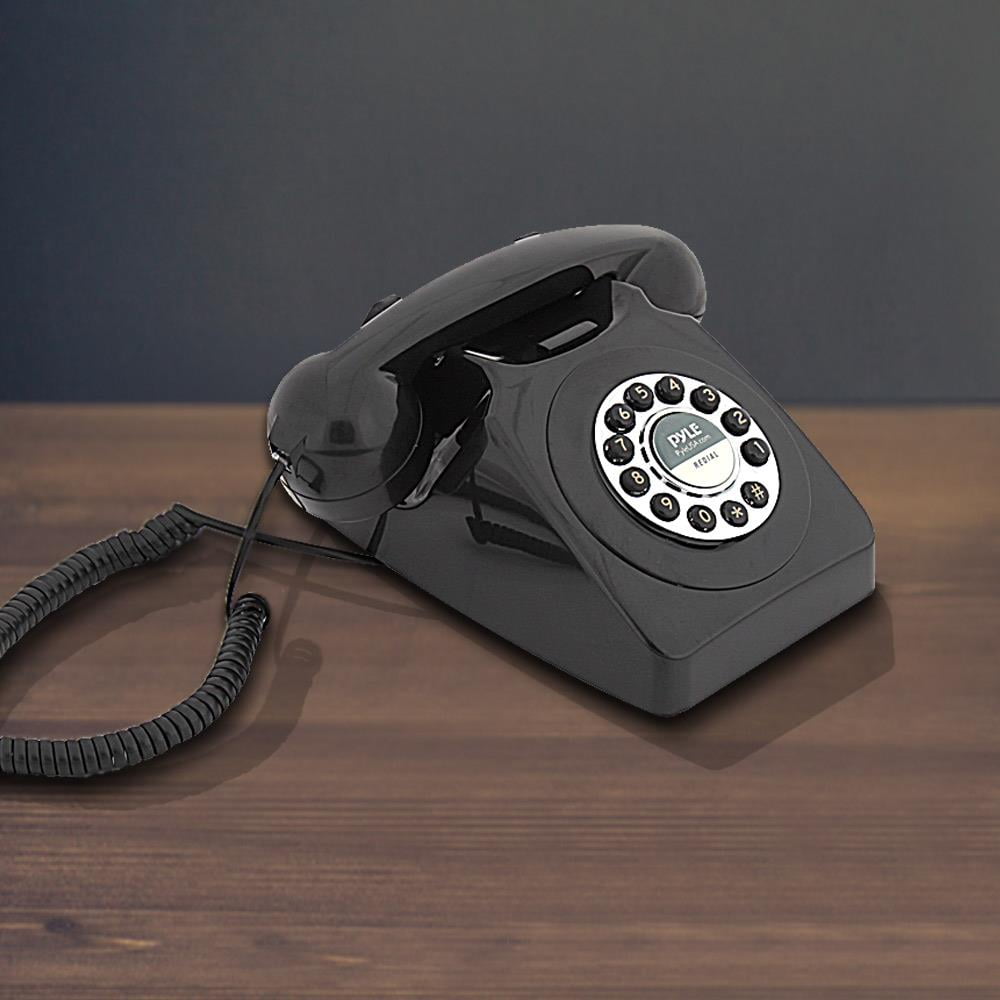 Retro Design Landline Telephone, Antique Black Desk Phone