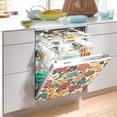 thumbnail image 2 of Yayeee Magnetic Dishwasher Cover for The Front Decoration Home Kitchen Machine Sticker Protector, Vibrant Flowers Pattern, 2 of 6