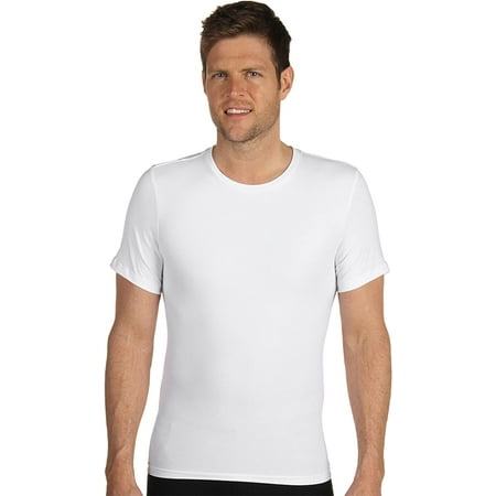 SPANX for Men Men's Cotton Compression Crew White T-Shirt MD (38-40 ...