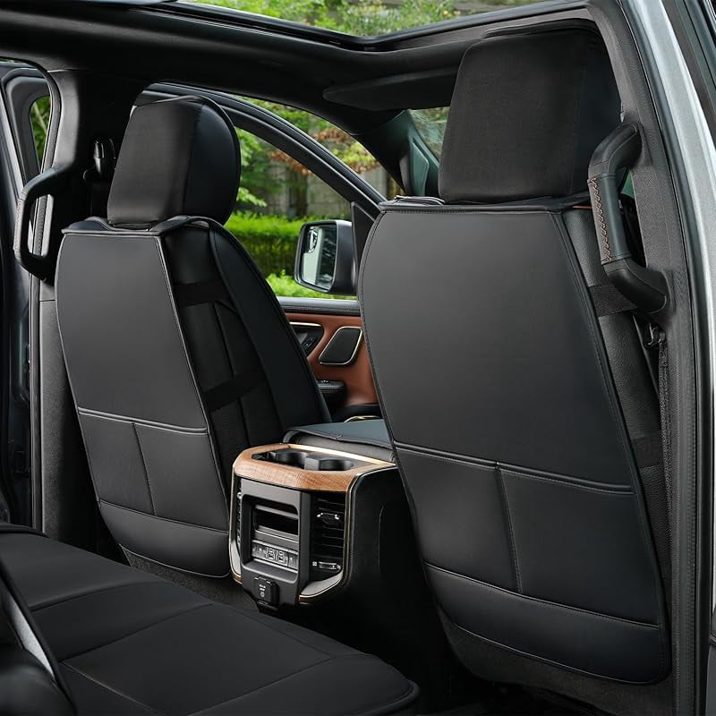 Seat Covers for 2007-2013 & 2019-2025 Chevy Silverado/GMC Sierra 1500 Crew Cab & 2020-2025 Chevrolet/GMC 2500HD/3500HD|Full Set for Truck |Front & Rear, Black