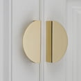 thumbnail image 3 of 2Pcs 64Mm Brass Gold Half Moon Pull Kitchen Cabinet Cupboard Door Drawer Handle, 3 of 7