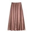 thumbnail image 4 of ZANZEA Women High Waisted Solid Color Casual Satin With-Back-Zipper Skirts, 4 of 8